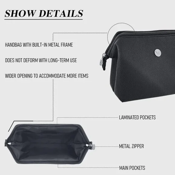 Black PU Leather Women’s Clutch Set with Coin Purse and Keychain, Elegant Mini H